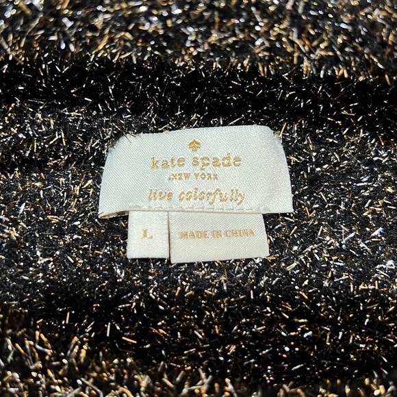 Kate Spade textured Metallic holiday top size Large - Picture 6 of 7